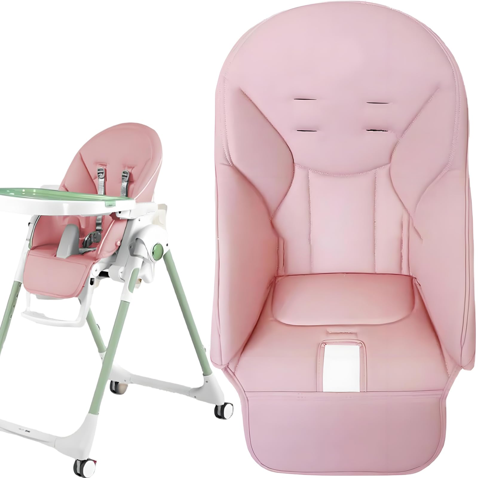 Peg Perego Siesta pink cover shows easy-clean PU leather protection.