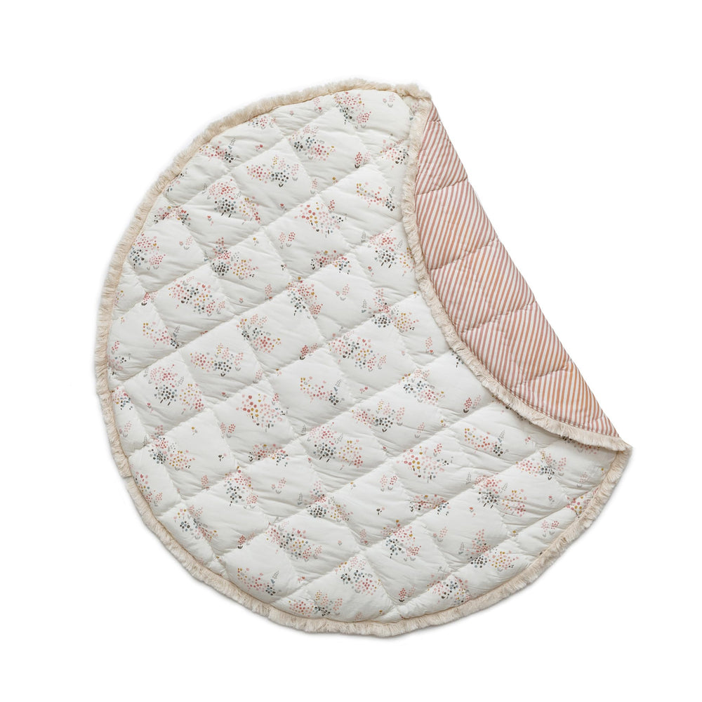 Pehr Baby Play Mat Flower Patch top view with soft quilted cotton exterior