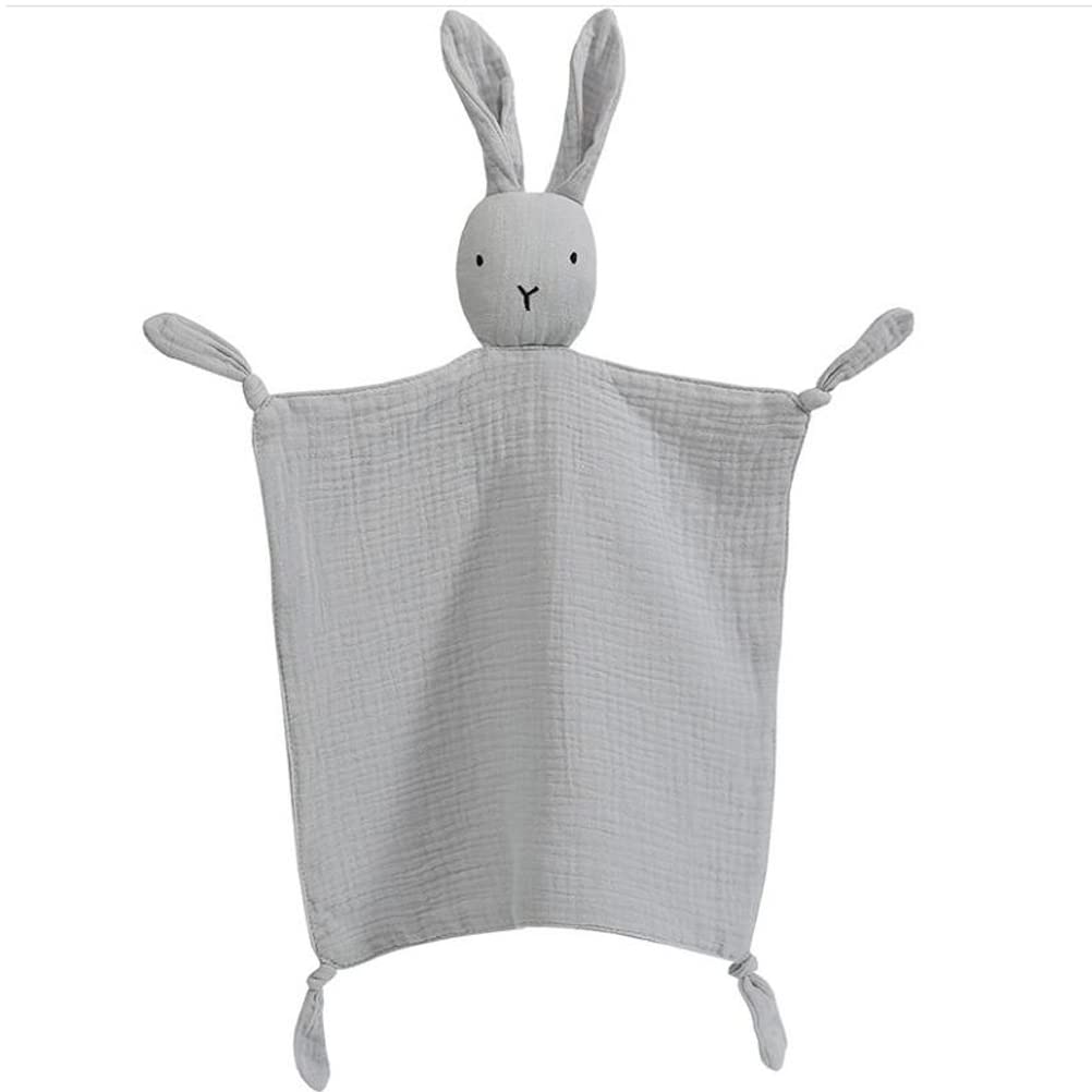 PEIPEIWU lovey blanket close-up, soft organic cotton muslin bunny for gentle comfort.