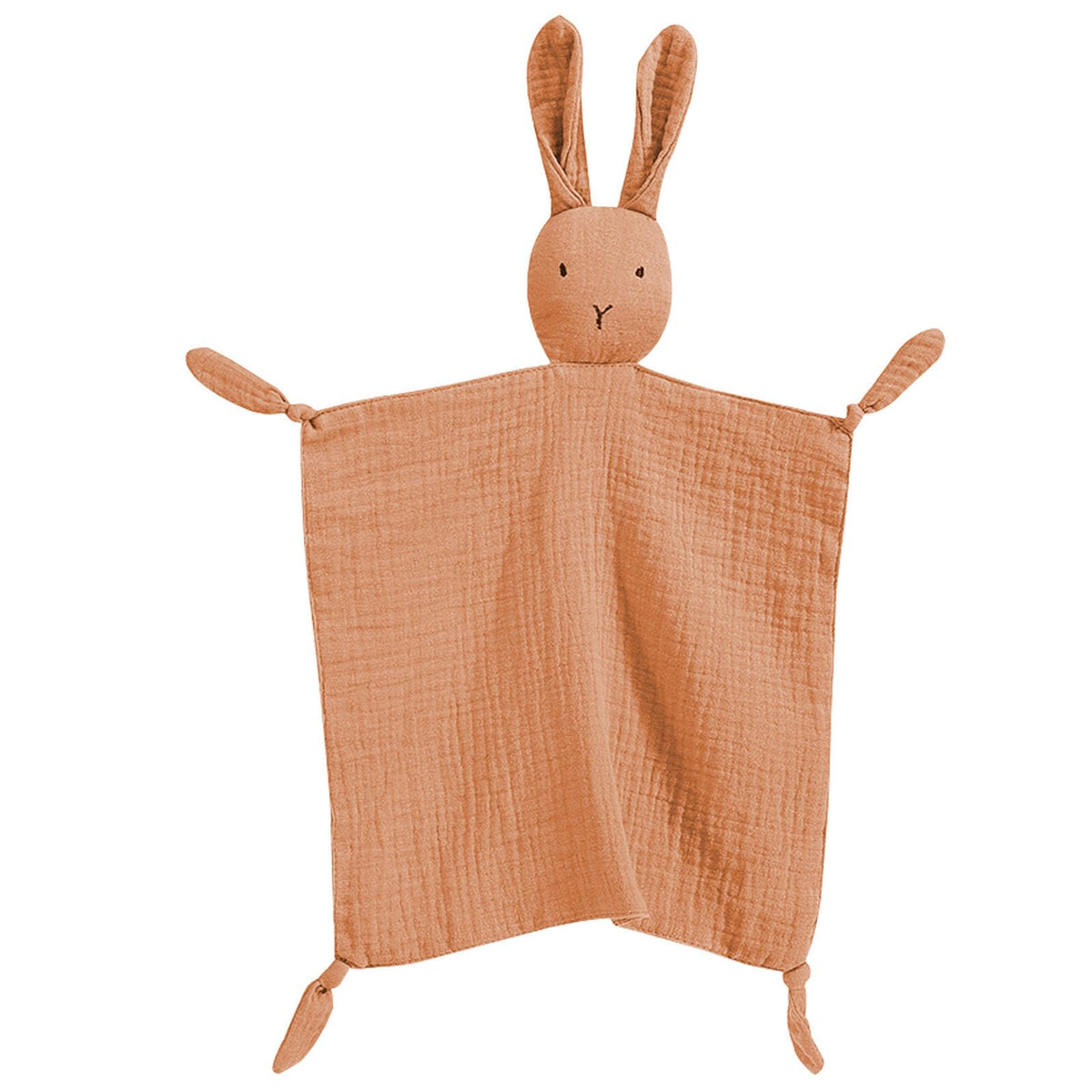 PEIPEIWU organic cotton muslin lovey close-up, soft and breathable for baby comfort.