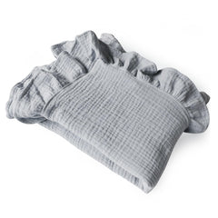 PEIPEIWU Organic Muslin Baby Blanket gray folded - ultra-soft and breathable for year-round comfort.
