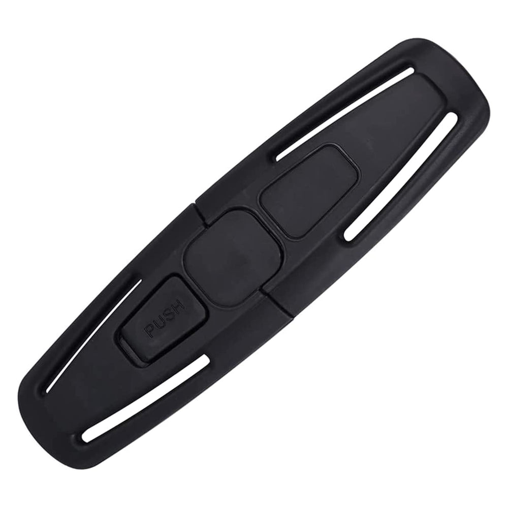 Peixiong black universal chest harness clip closeup showing sturdy nylon-ABS construction for secure fit.