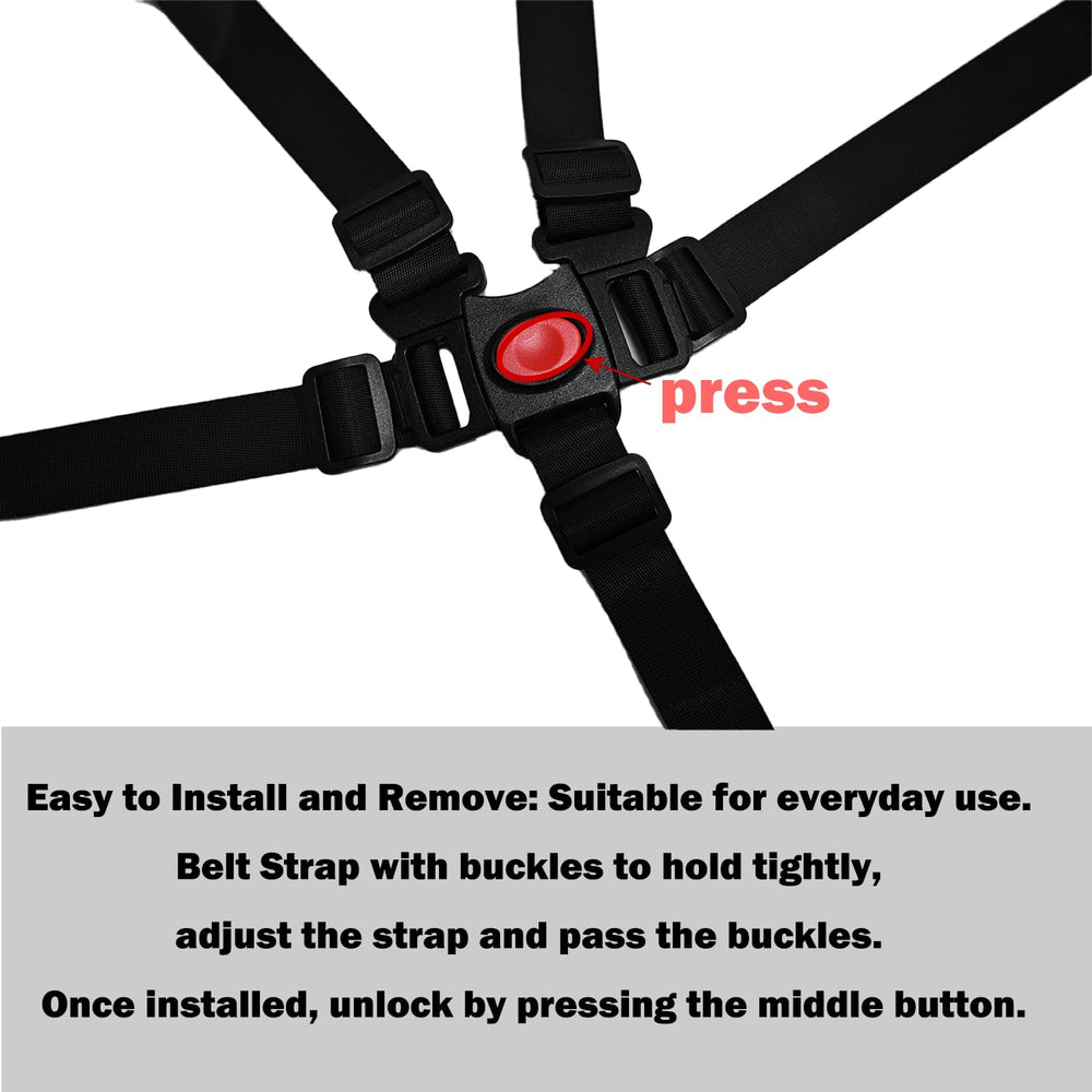 Peixiong harness buckle close-up demonstrates secure, anti-detachment design
