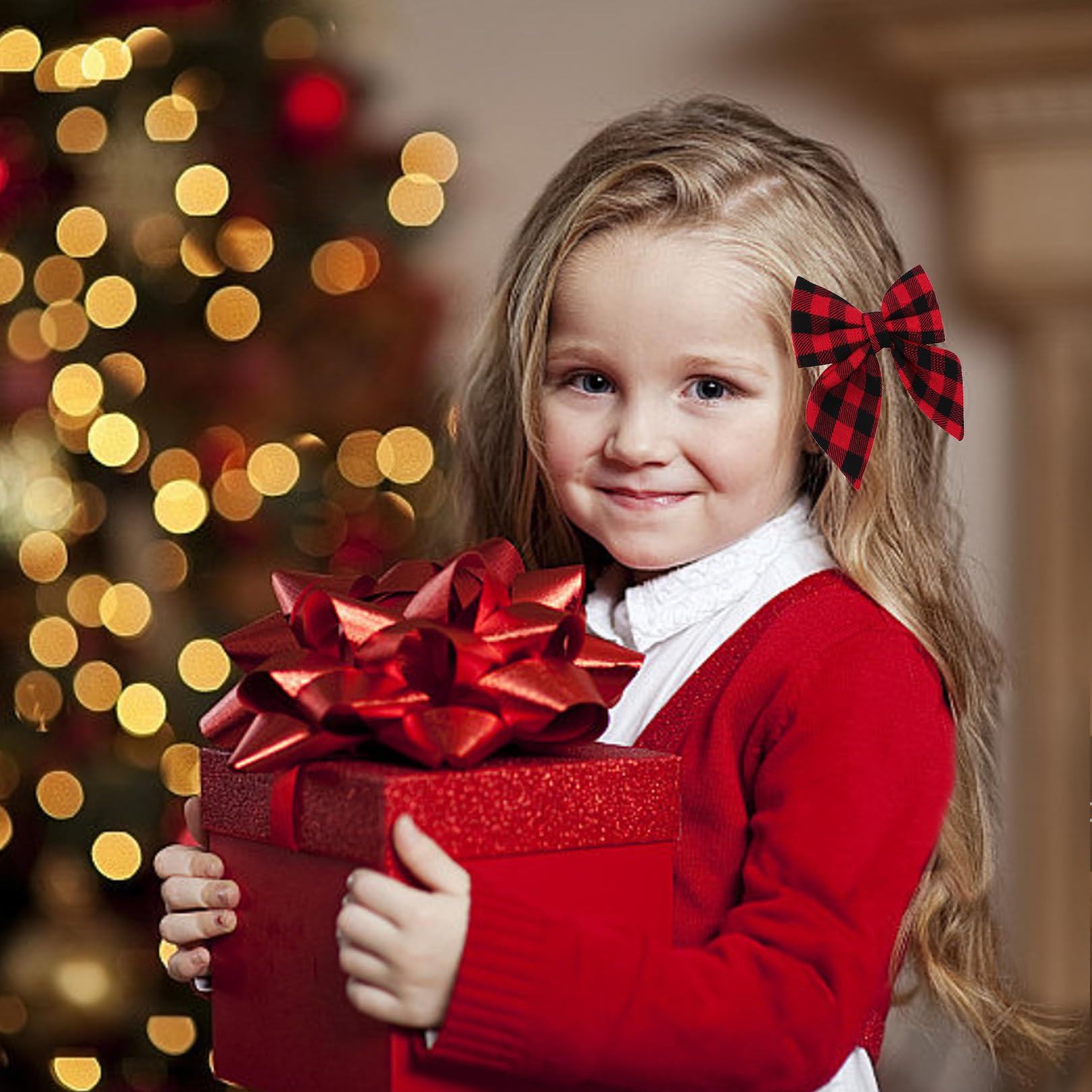 Pejlnd buffalo plaid bowknot hairpin offers versatile decoration for braids