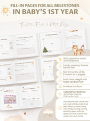 Pejoye Baby Memory Book growth record pages capture first smiles and milestones.
