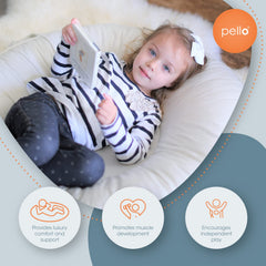 Pello Sadie peek-a-boo pocket highlight for toy storage during play