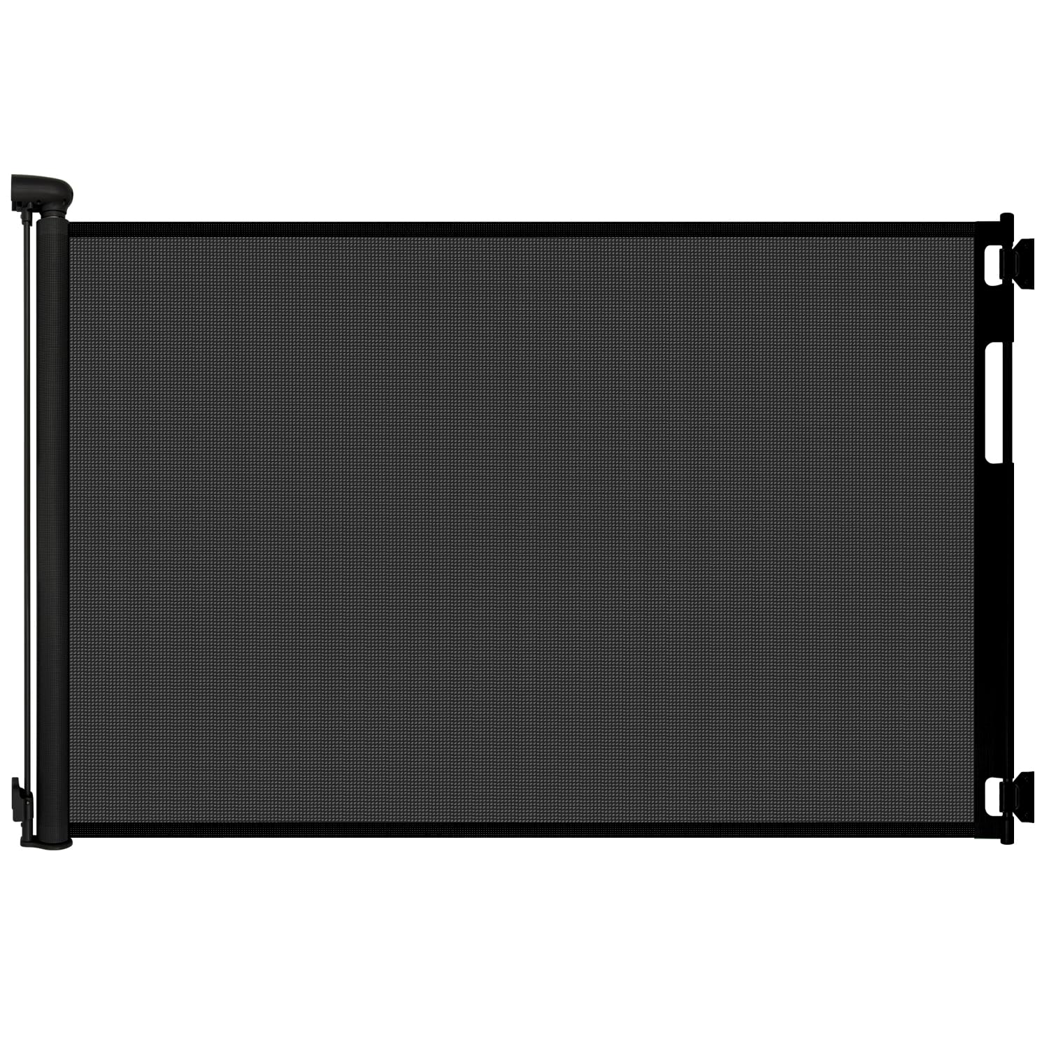 Peluasua 70-inch retractable gate in doorway showing space-saving setup