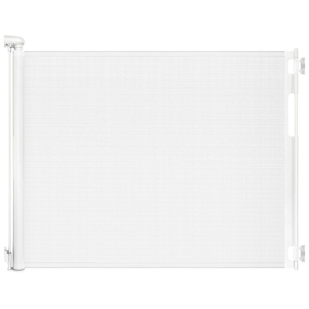 Peluasua retractable gate extended wide helps cover large openings while keeping toddlers safe.
