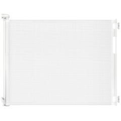 Peluasua retractable gate extended wide helps cover large openings while keeping toddlers safe.