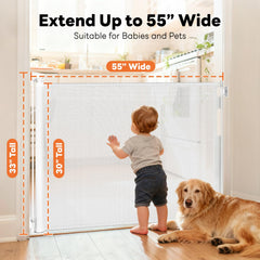 Peluasua retractable gate onehand-operation enables fast passage when holding a baby.