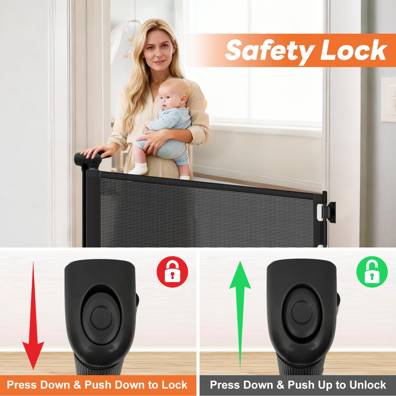 Peluasua gate showing dual-lock safety feature in action