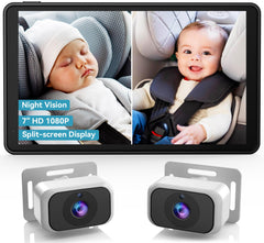 Pemacom baby car camera dual cameras offer clear rear visibility for twins on the road