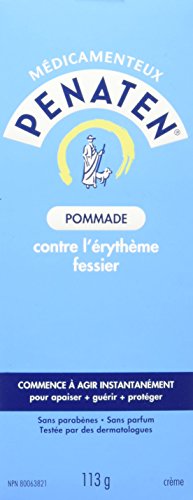 Penaten baby application on diaper area demonstrates easy, soothing barrier during changes.
