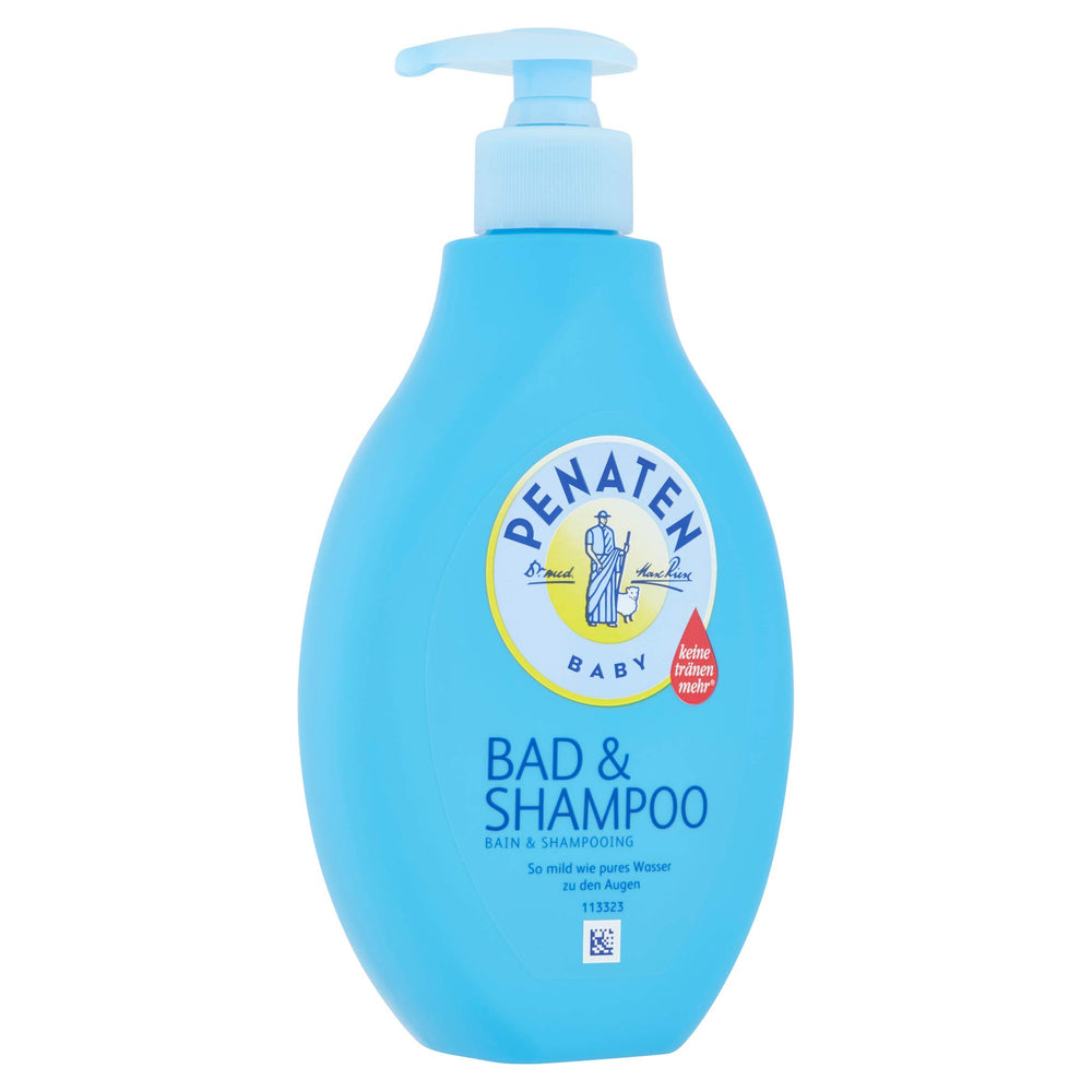 Penaten Head To Toe baby bath scene with baby skin care in progress.
