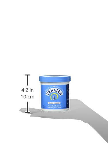 Close-up of Penaten medicated cream label on 454g jar for size.