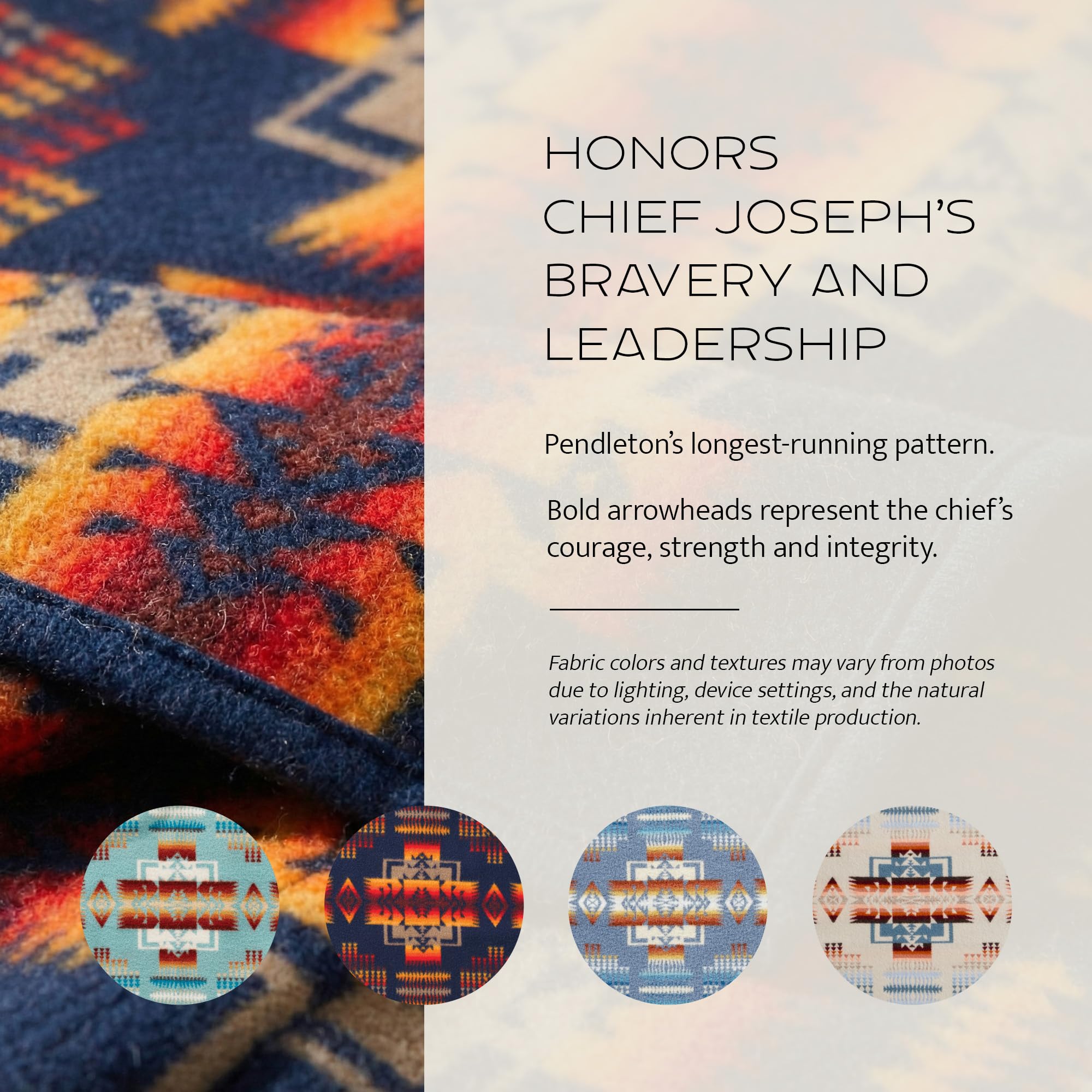 Pendleton Chief Joseph crib blanket aqua reversible side closeup displaying two colorways