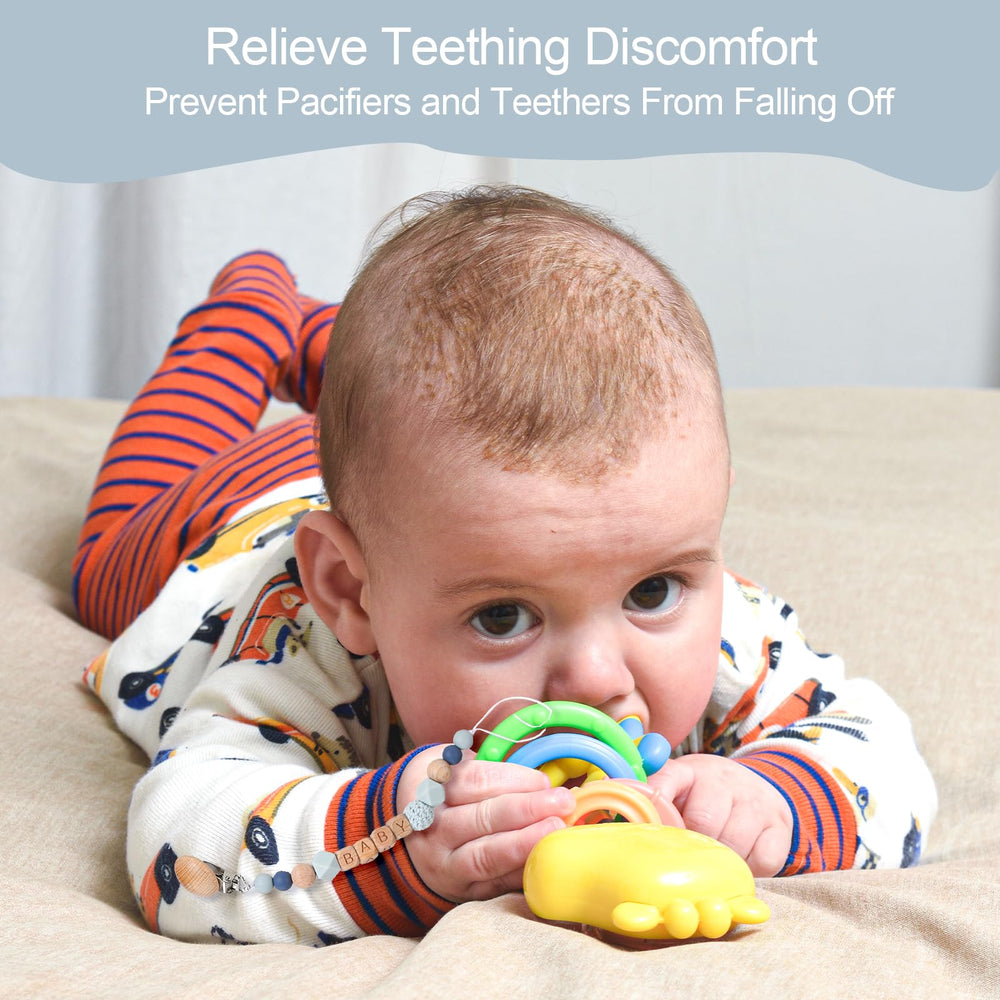 Pengtai Baby Boy Gift Basket features a bunny ear teething toy for gum comfort.