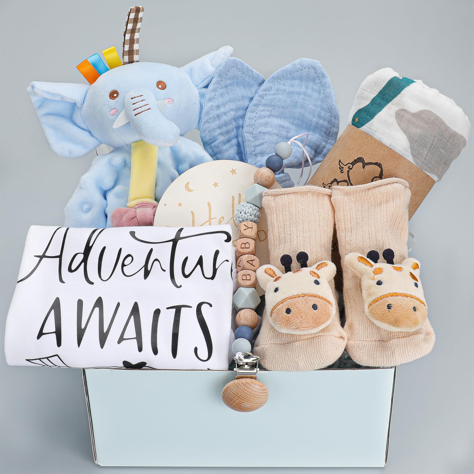 Pengtai newborn baby boy gift basket swaddle blanket offers cozy cuddles.
