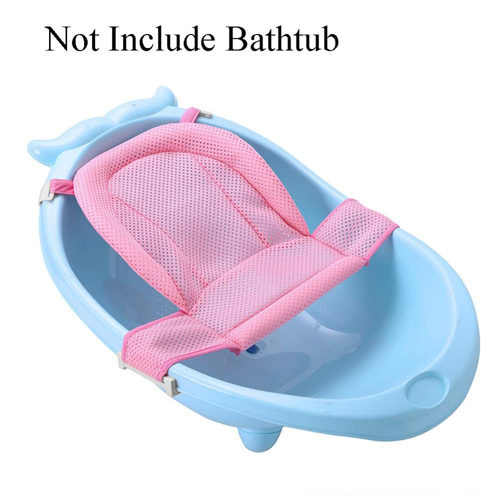 PENINSULA LOVE baby lying flat on bath net for safe, relaxed bathing.