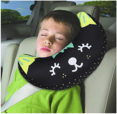PENINSULA LOVE kids seatbelt pillow close-up shows soft cushion for comfortable car naps.