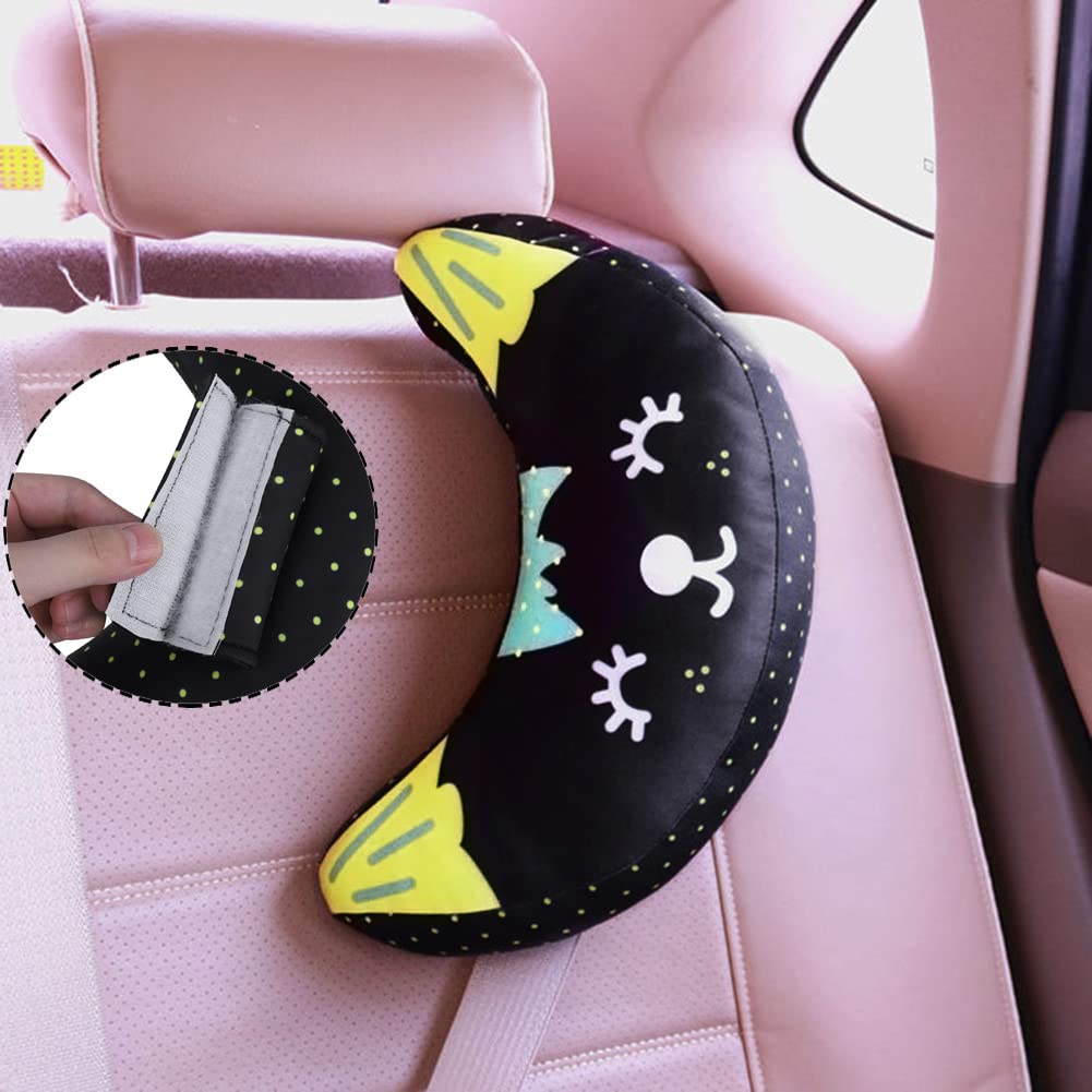 PENINSULA LOVE seatbelt pillow attachment hook-loop keeps pillow in place on the belt.