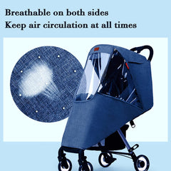 Peninsula Love stroller weather shield with canopy window provides year-round protection and view.