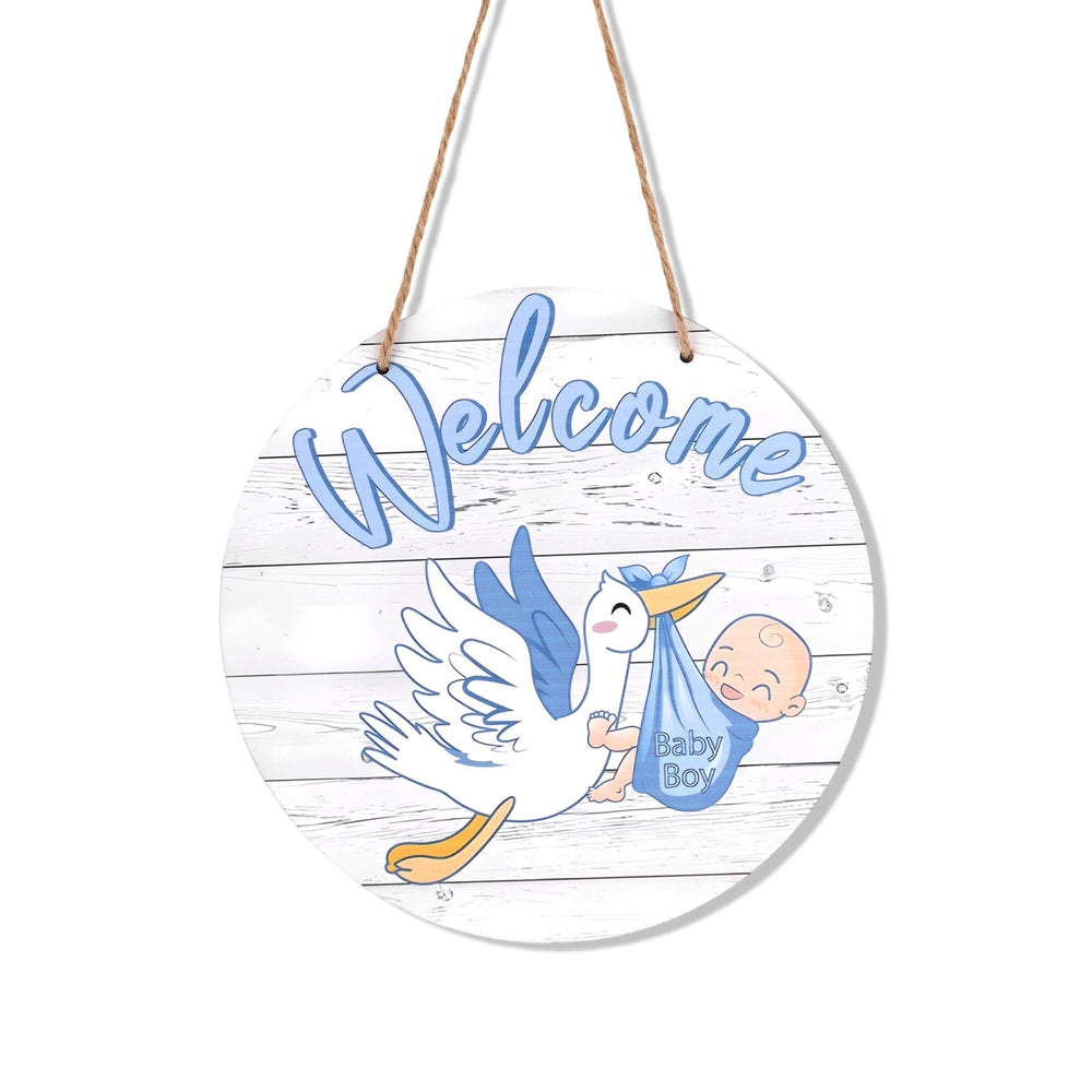 Penitue baby welcome sign door display adds warm farmhouse charm to your entry