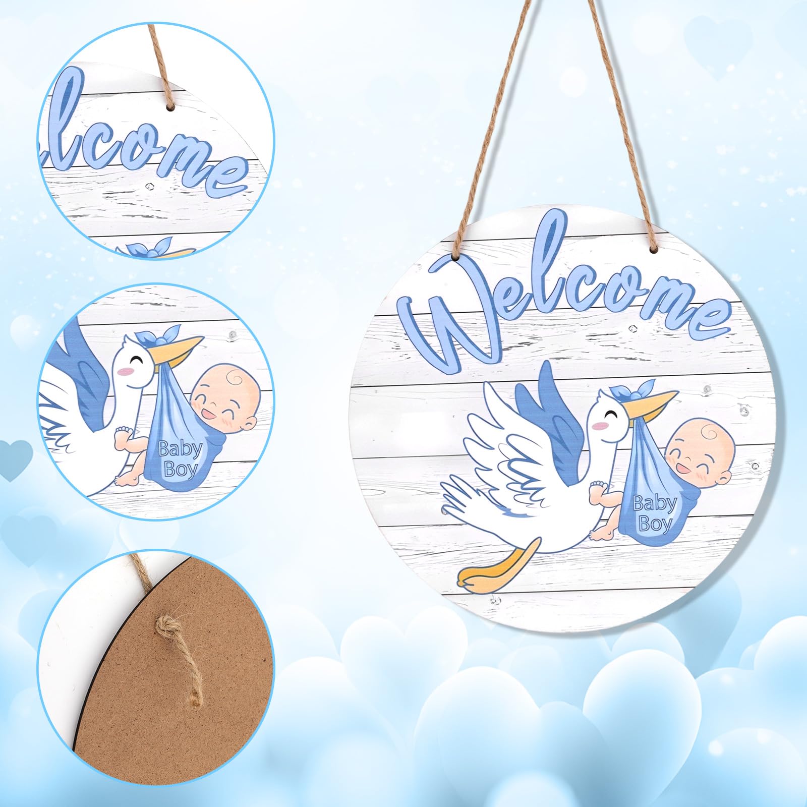 Penitue baby welcome sign porch decoration welcomes guests with rustic style