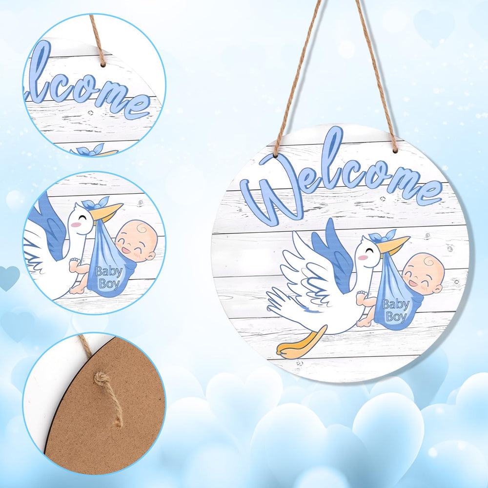 Penitue baby welcome sign porch decoration welcomes guests with rustic style