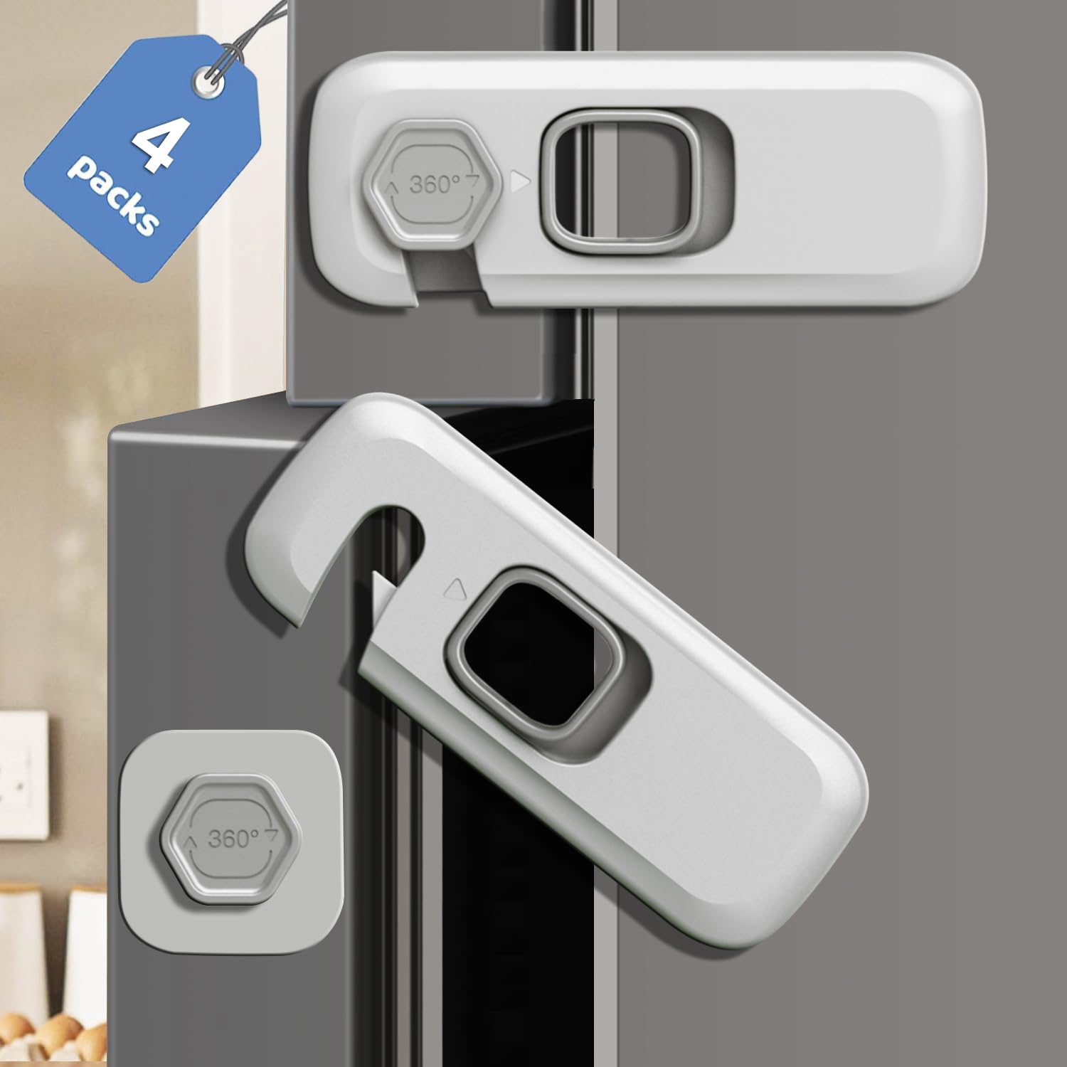 PENMAMA four-set fridge locks shown for family safety and easy access.
