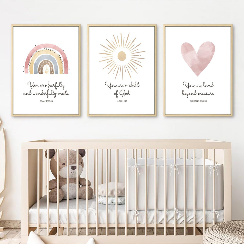Pennclys bible verse wall art design features heart and sun motifs for gentle inspiration