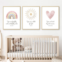 Pennclys bible verse wall art design features heart and sun motifs for gentle inspiration