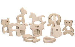Penta Angel heart teething ring, natural wood for soothing gums during teething