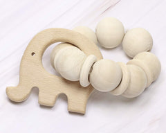 Penta Angel standing duck teething ring, lightweight wood supports fine motor exploration