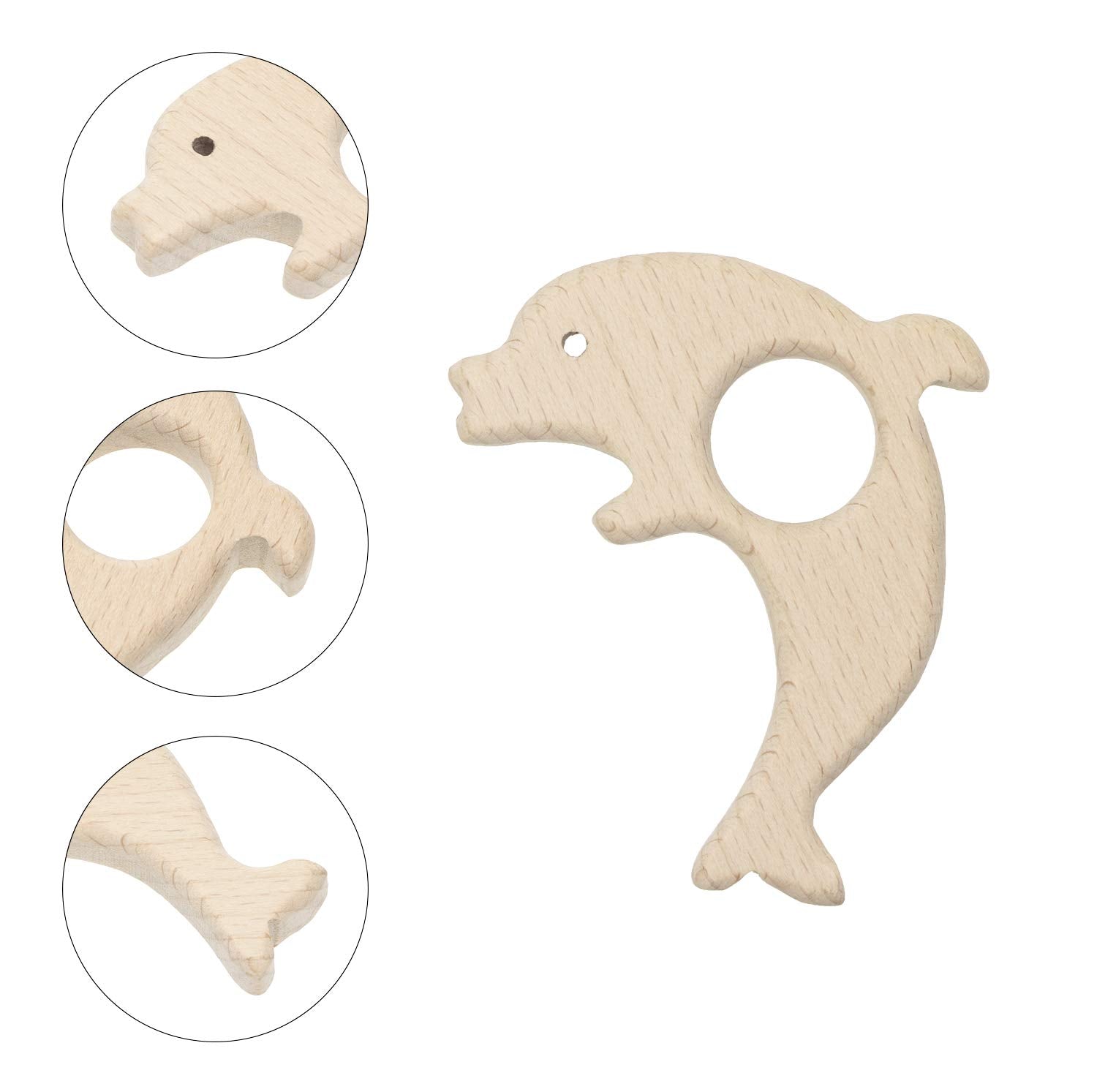 Penta Angel teething ring dolphin offers chew-friendly texture for teething.