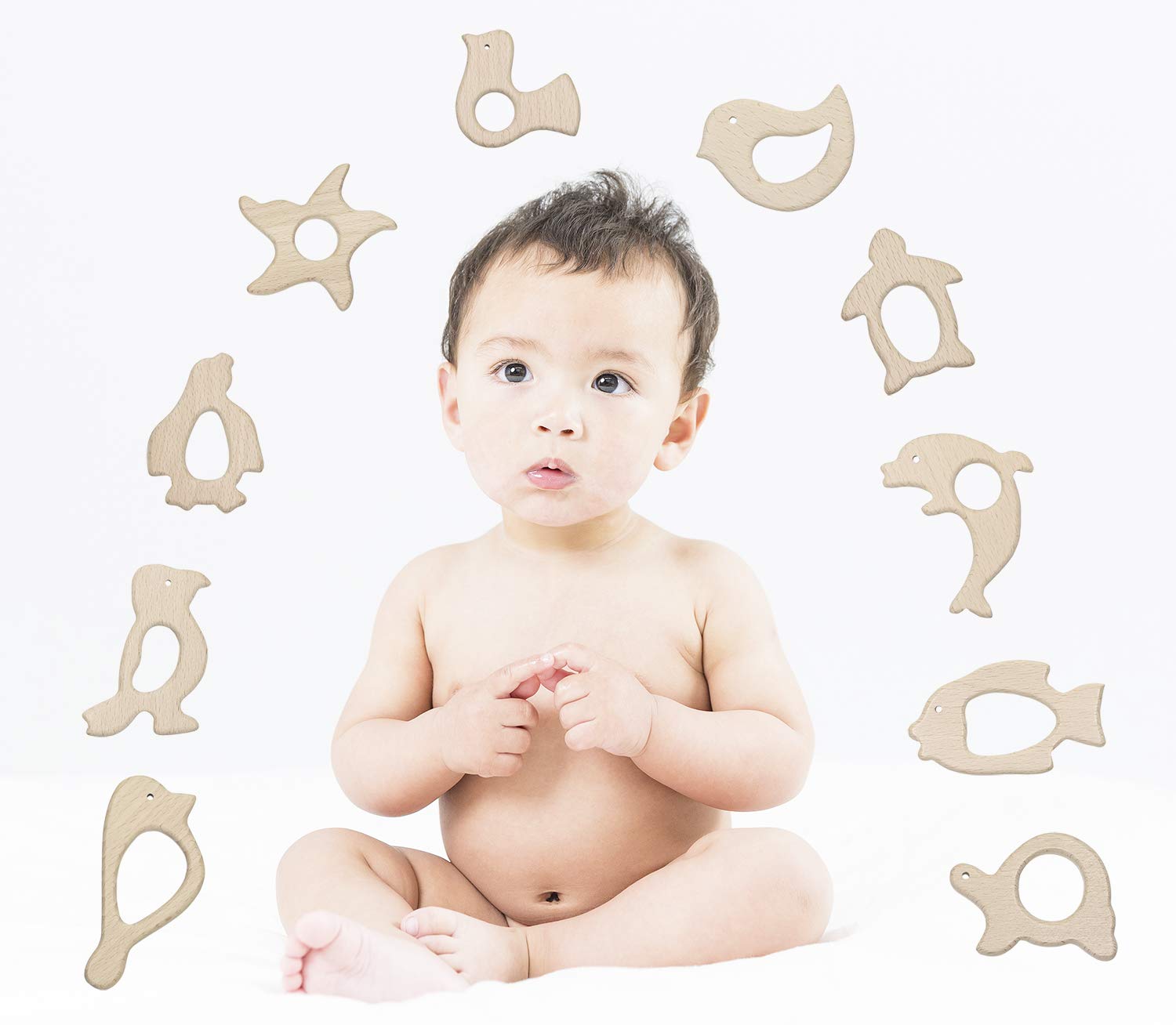 Penta Angel teething ring fish provides durable chew for early teething stages.