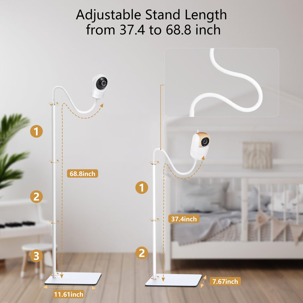 Peozenithus floor stand cord management keeps cables tidy and out of reach.