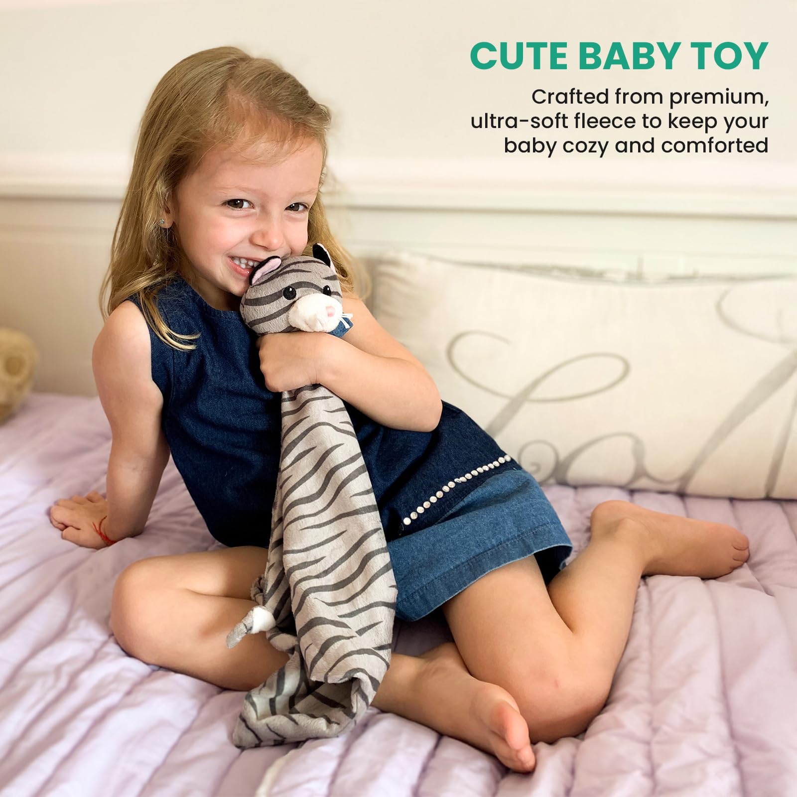 Pepe n Tito Kitty Cat Plush Lovey in-crib scene offers secure, soothing naptime moments.
