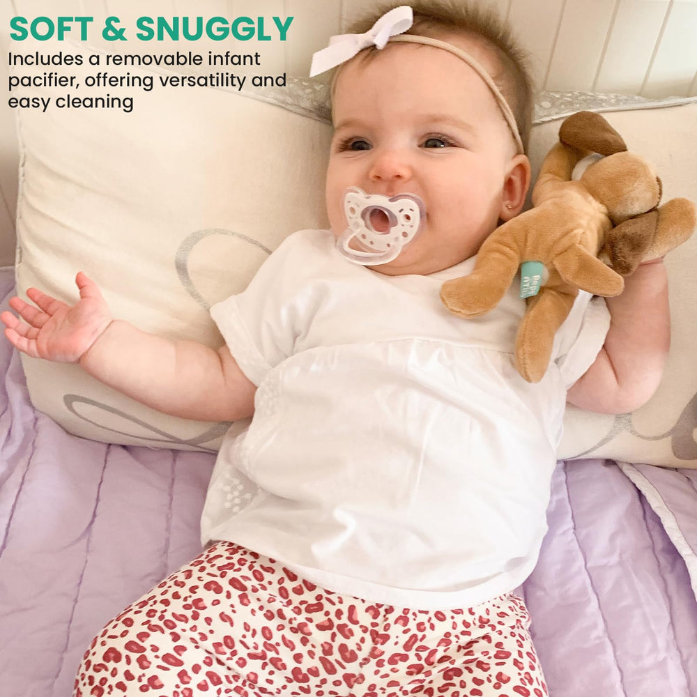 Pepe n Tito stuffed dog lovey features soft cuddly surface for nap time