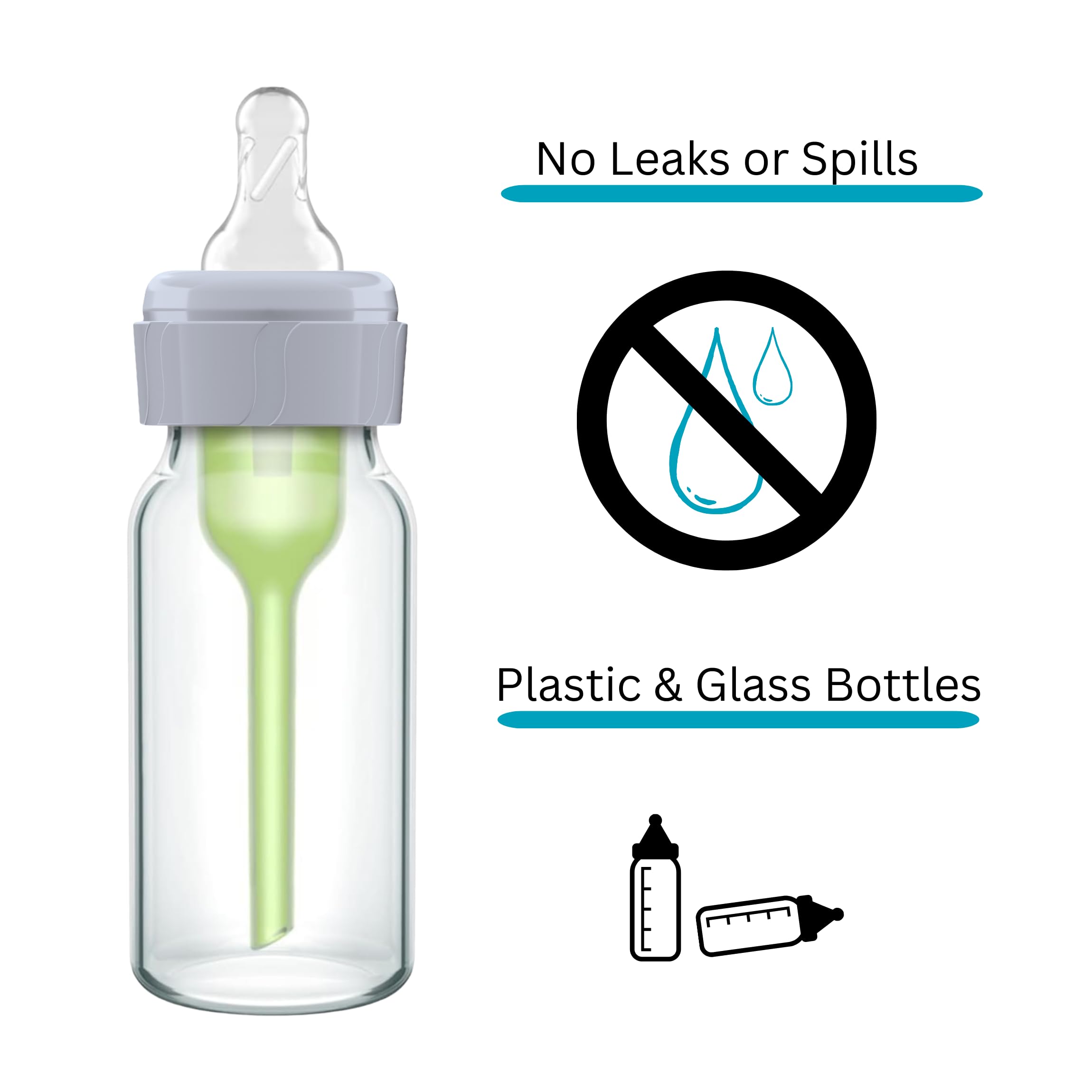 Pequeño mess-free design minimizes leaks during feeding on the go.