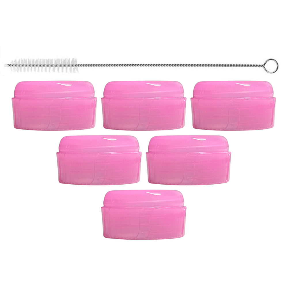 Pequeño replacement nipple ring collars in pink pack for Dr. Brown's Narrow Bottles, mess-free feeding.