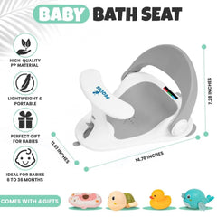 PEQUES Baby Bath Seat non-slip cushion enhances baby comfort and stability.