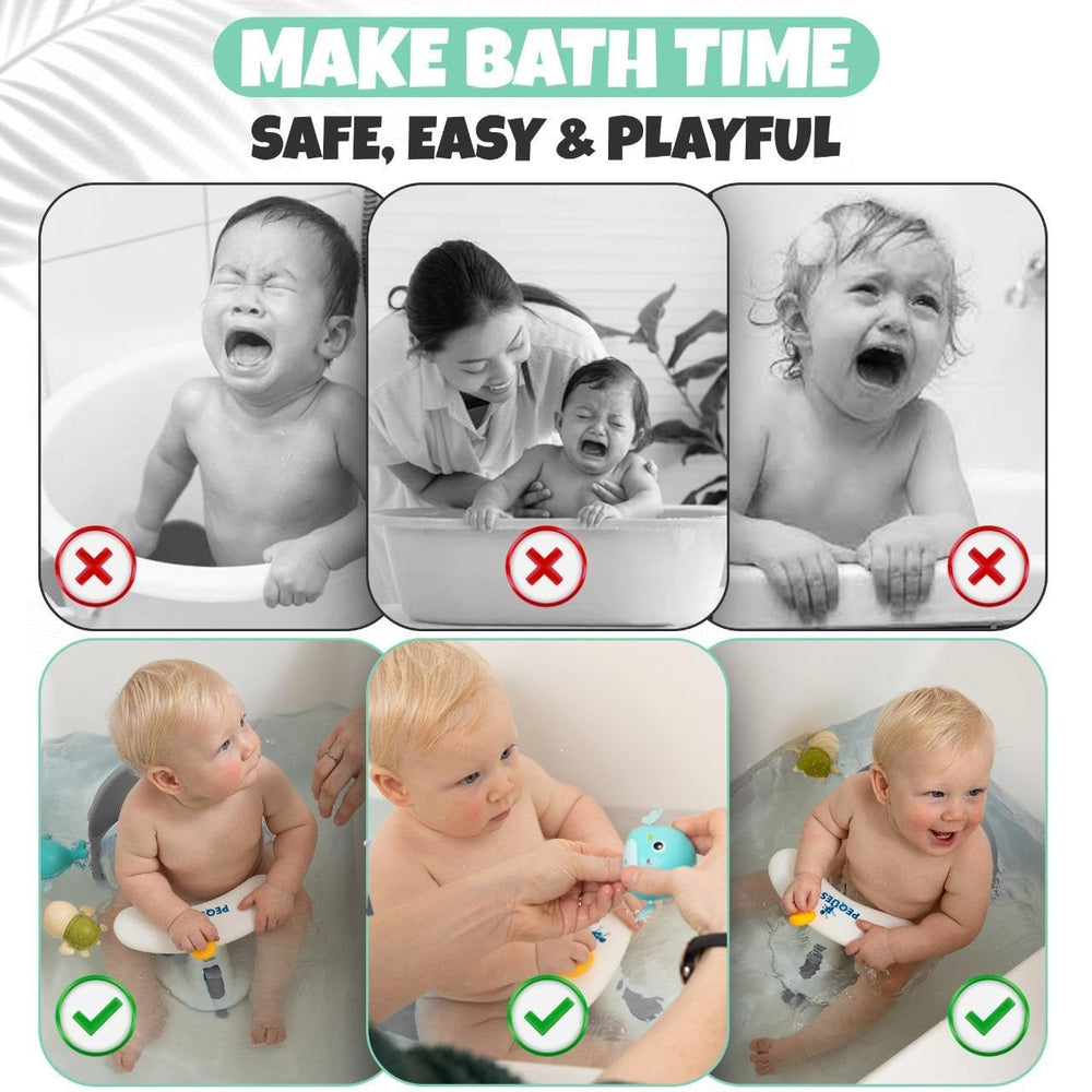 PEQUES Water temperature alert card helps maintain comfortable bath temperature.