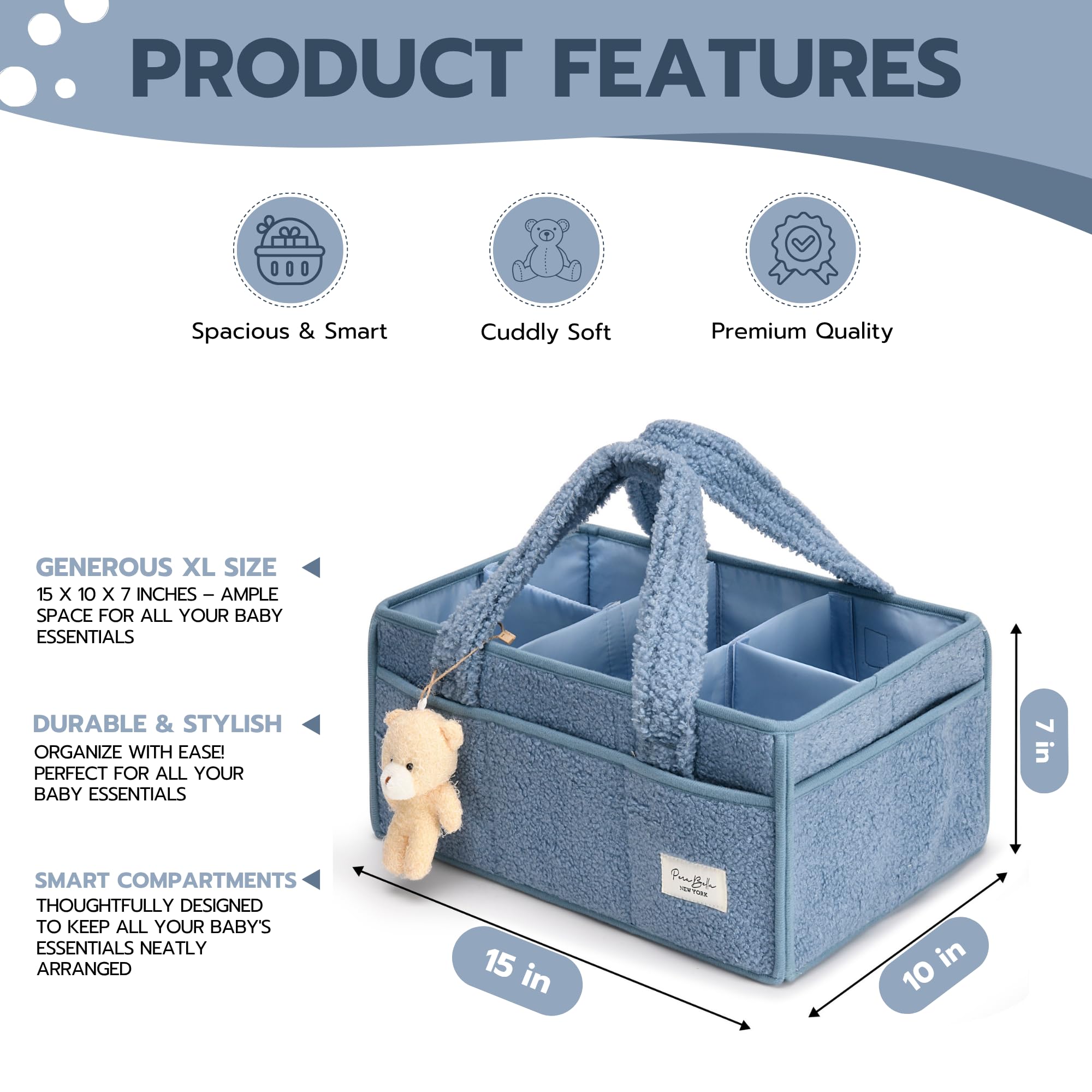 PeraBella baby organizer for nursery keeps changing area tidy and accessible.