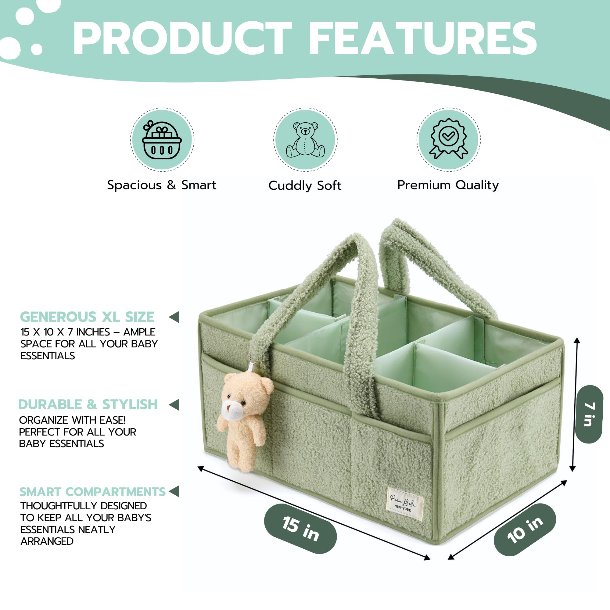 PeraBella car-organizer use keeps baby items neatly accessible in transit.