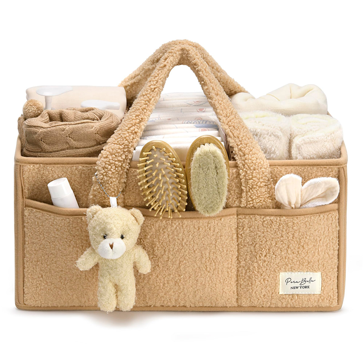PeraBella Diaper Caddy front view keeps nursery organized.