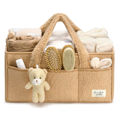 PeraBella Diaper Caddy front view keeps nursery organized.