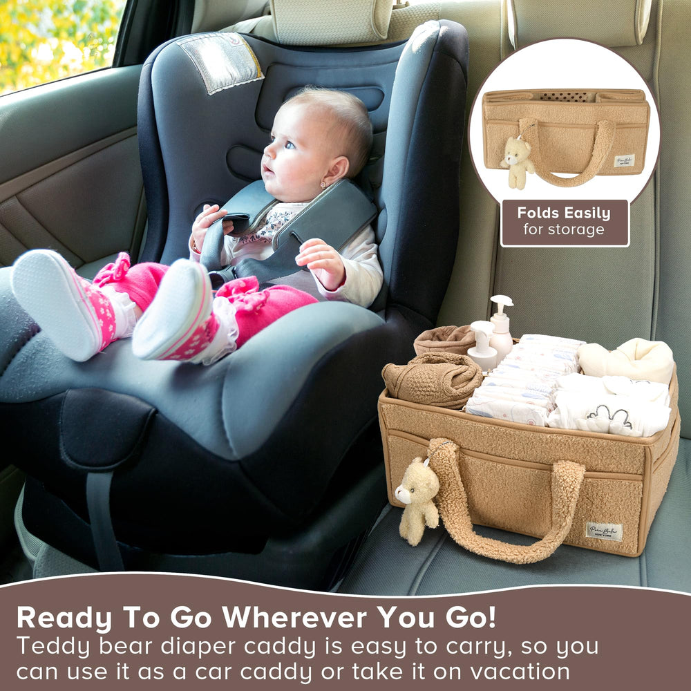 PeraBella Diaper Caddy doubles as nursery storage for quick routines.