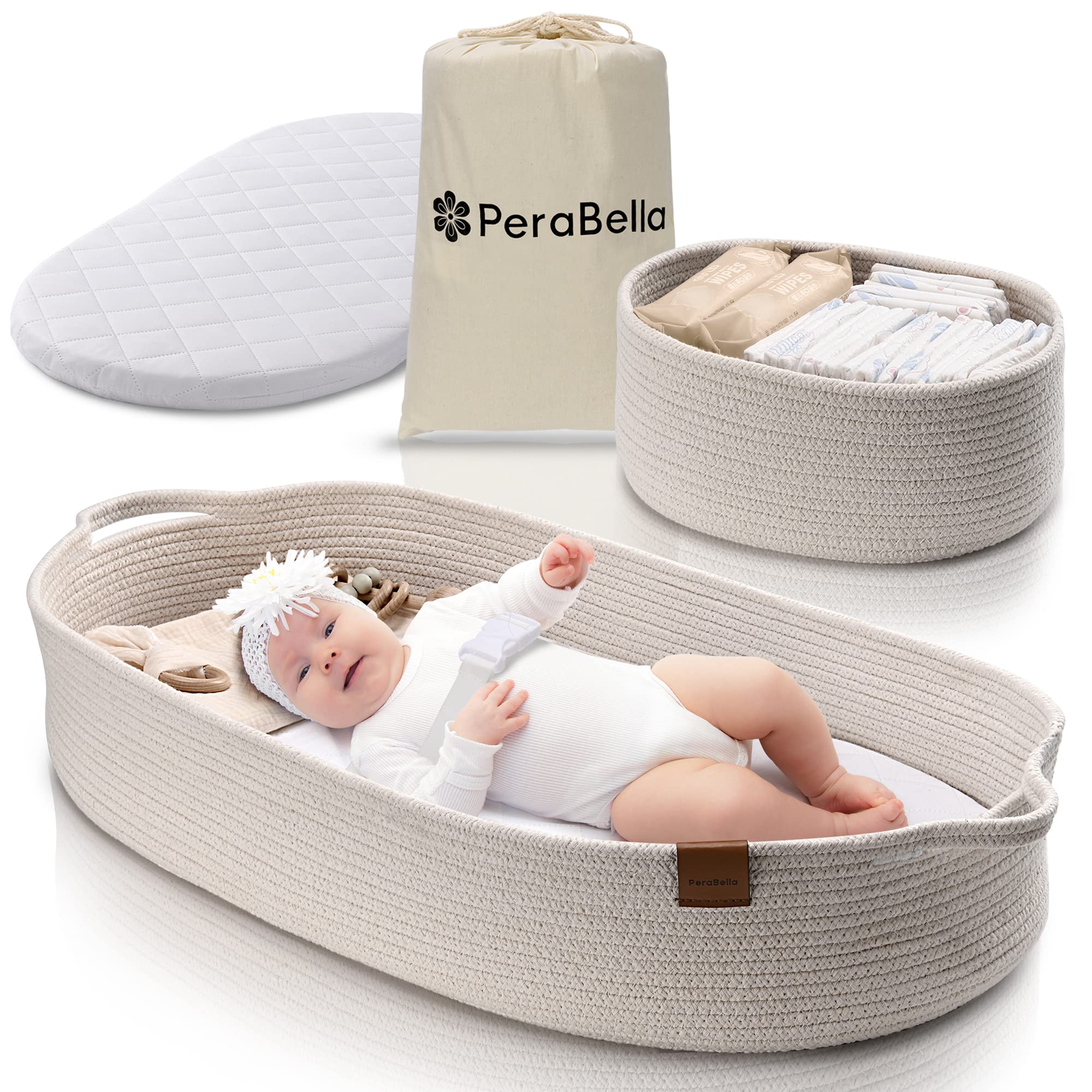 PeraBella gift-ready changing basket makes a thoughtful baby shower present.