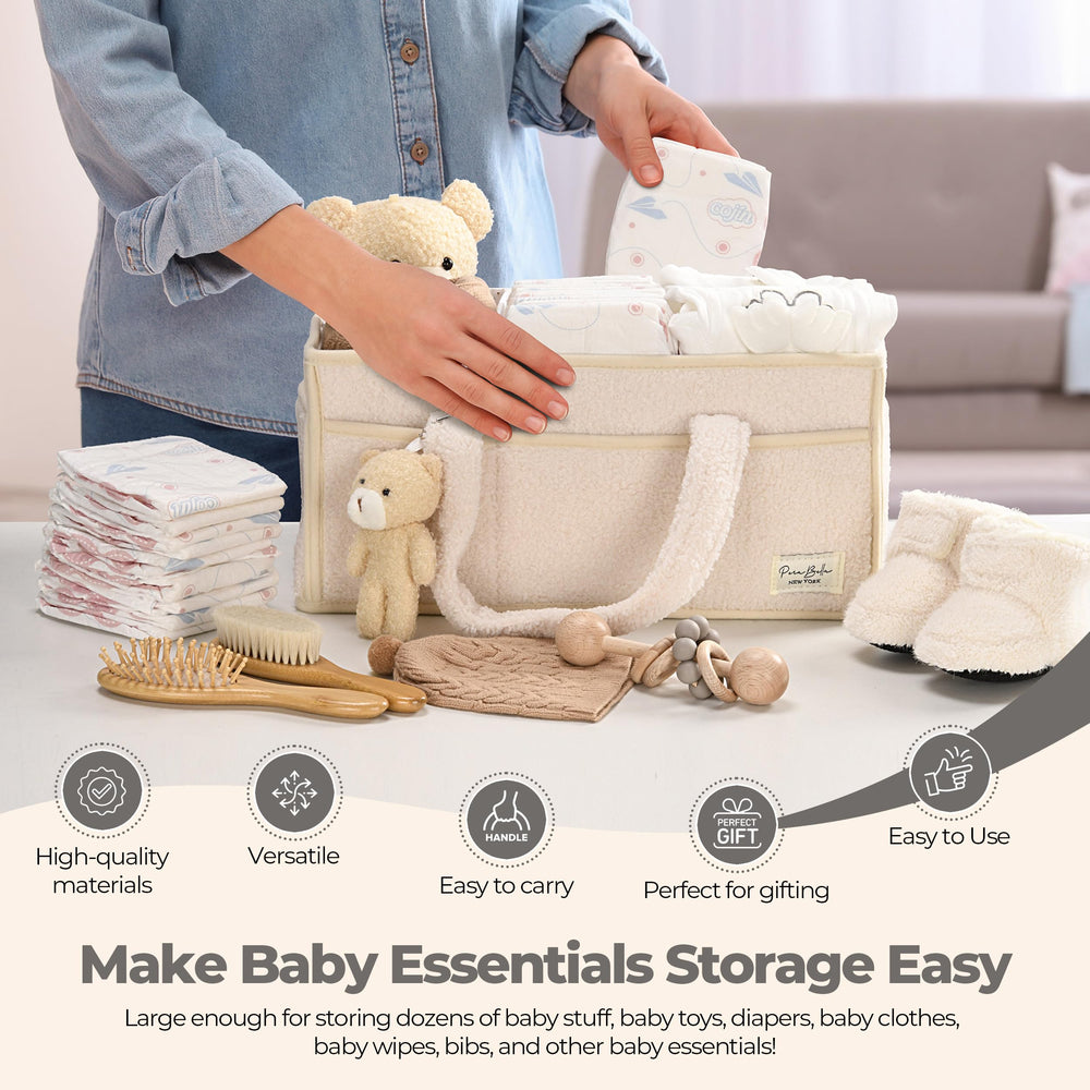 Perabella newborn registry must-have storage keeps essentials in reach.